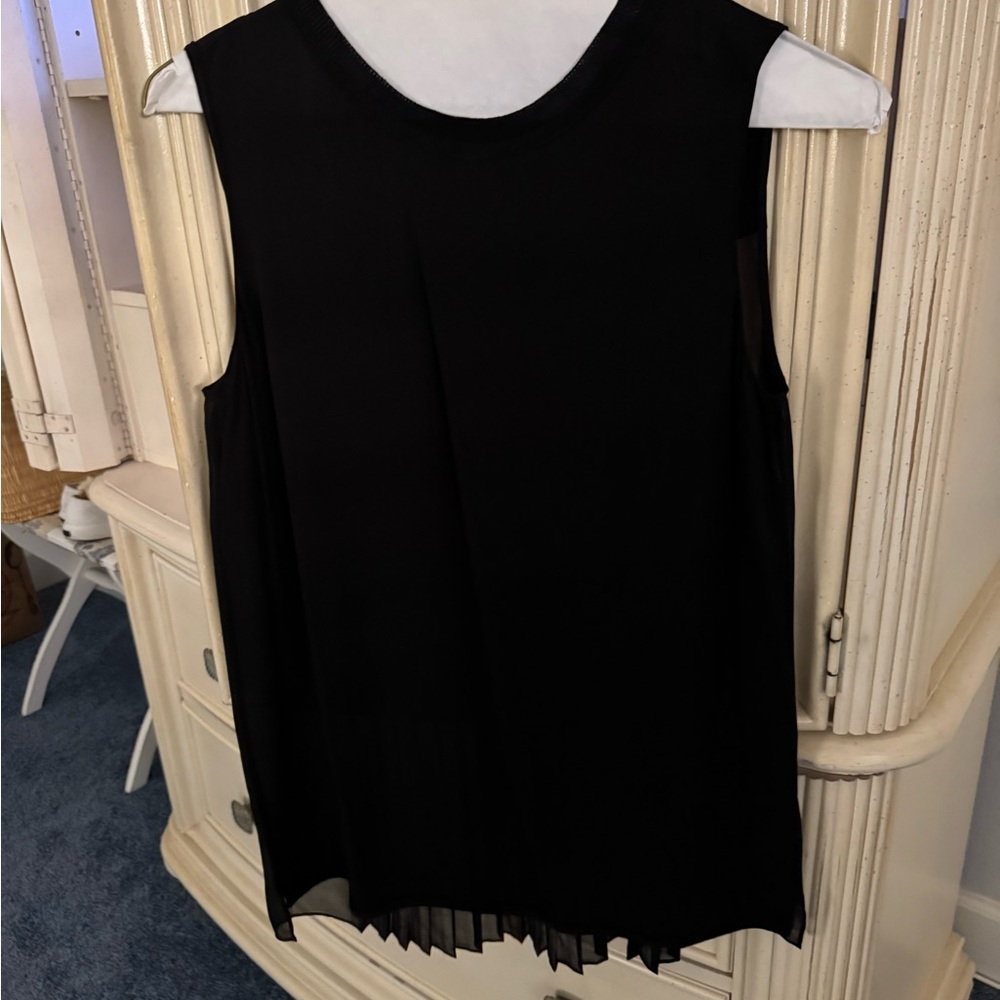 Elie Tahari Black Boxy Sleeveless Tank Top